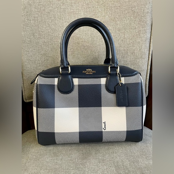 NWT！2 PCS COACH BENNETT SATCHEL BAG WITH BUFFALO PLAID（F66930）➕LONG ZIP WALLET - Picture 2 of 13